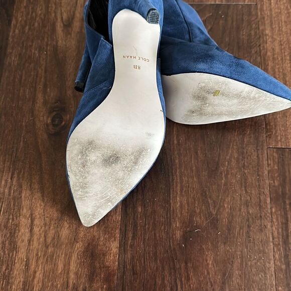 Cole Haan Lana shoo tie suede booties blue Sz 8B - Picture 3 of 4
